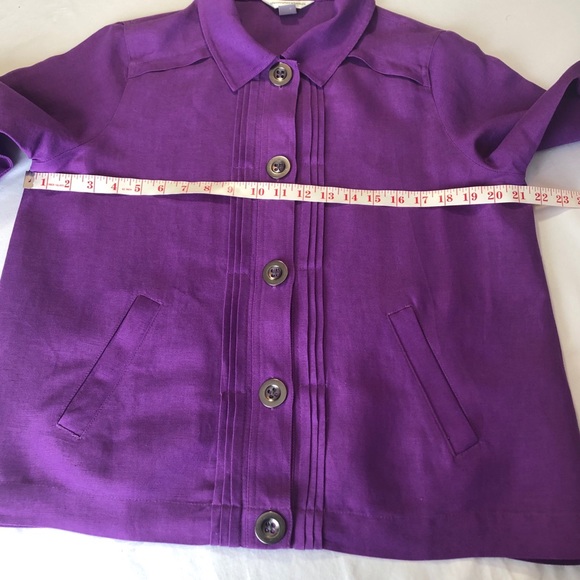 Christopher & Banks Purple Linen Blend Blazer M - Picture 4 of 8